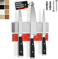 CUCINO Magnetic Knife Holder for Wall 10" No Drilling incl. Self Adhesive Tape - Extra strong Magnet - Awarded Strip - Made of Stainless Steel