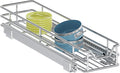 Pull Out Cabinet Organizer, 7.5" W x 21.5" D, Heavy Duty Chrome Slide Out Shelf for Narrow Base Cabinets, Sliding Wire Basket Drawer for Spices, Bottles, Snacks & Cleaning Supplies
