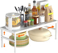 HI NINGER Expandable adjustable stackable kitchen organizer,Spice Racks,Counter Shelf for Cabinets,Small Cupboard Organizers,Heavy Duty Metal Pantry Storage Shelves Racks for kitchen,cabinet