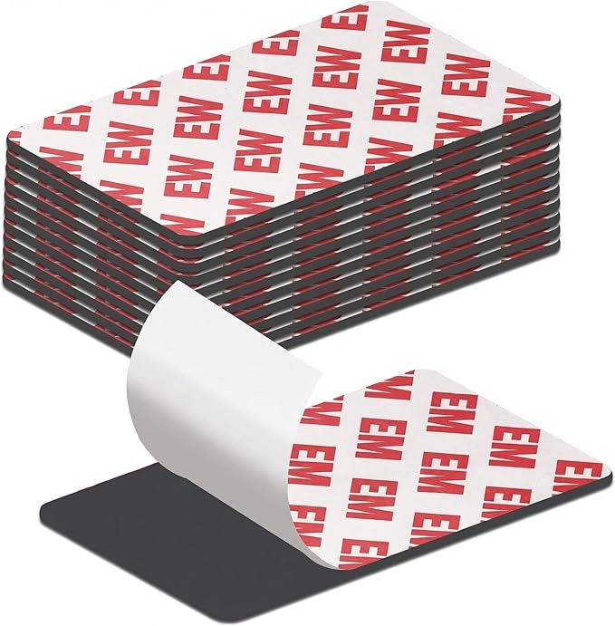 16-Pack Flexible Magnetic Strips with Adhesive Backing (1"x3") - Strong Cut-to-Size Magnets for DIY, Classroom, Fridge & Whiteboard Organization - Teacher Supplies, Crafts & Home Use
