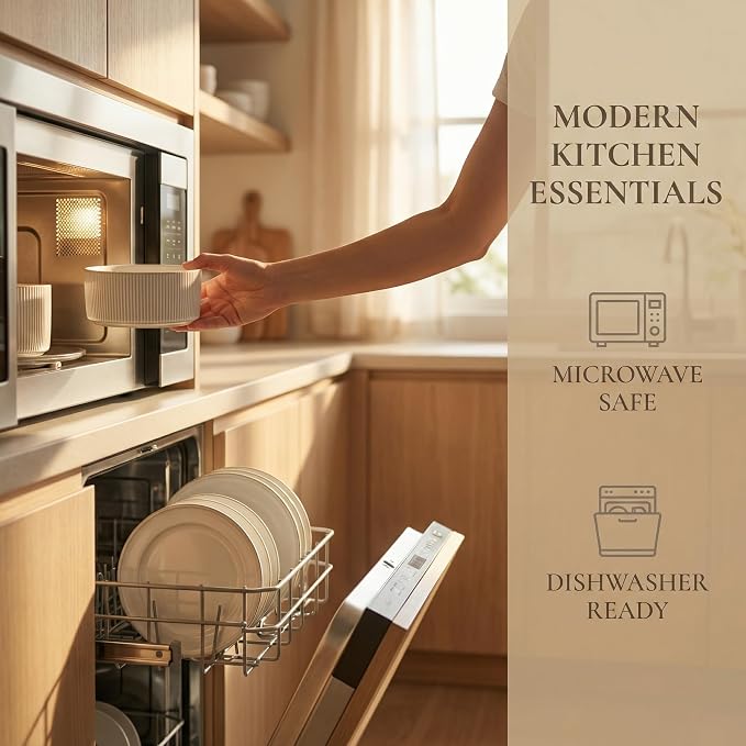 Ceramic Dinnerware Sets of 4, 12 Pieces Plates and Bowls Sets, for kitchen, Oven, Microwave and Dishwasher Safe