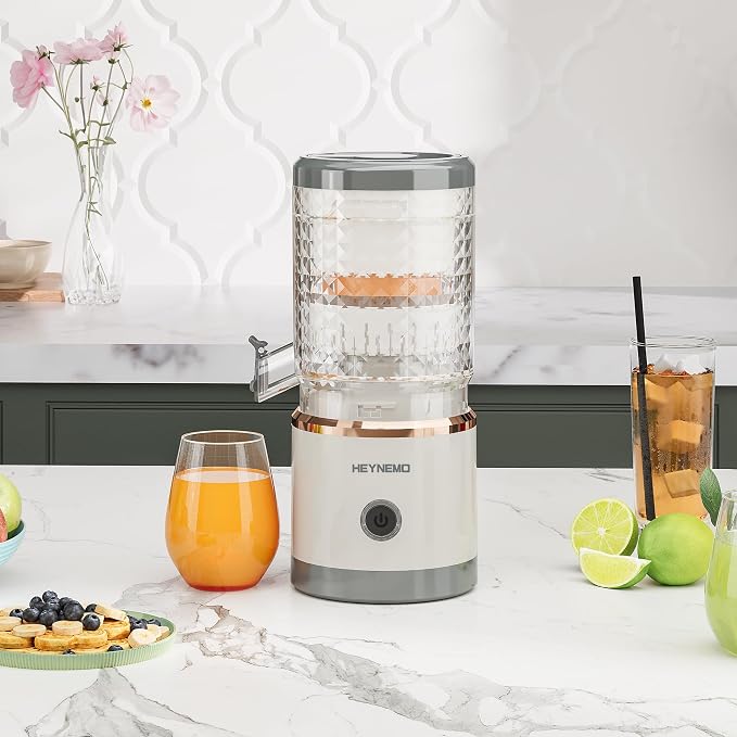 Portable Electric Orange Juicer, Rechargeable Citrus Juicer with USB-C Charging, Automatic Orange Squeezer Machine, 8oz Fresh Juice Capacity, Easy Clean Compact Juicer for Home & Travel