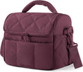 BAGSMART Insulated Lunch Bags for Women, Cute Quilted Lunch Box, Lightweight Puffy Padded Waterproof Lunch Tote, Reusable Lunch Cooler for Work Picnic Travel, Wine Red