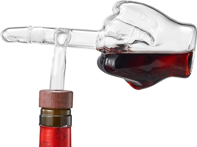 Italian Wine Aerator Decanter, Aerator Pourer, Red & White In Bottle Aerators, Makes Your Wines Taste Better, Italian Design Decanter, Whiskey & Spirits Gifts, 2x5" Areadivino Aerator Clear - Finger
