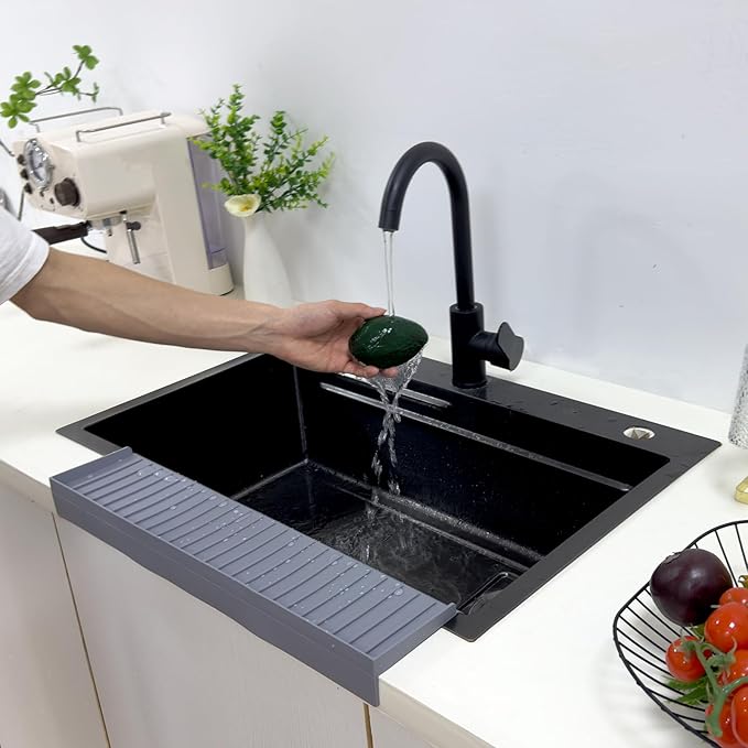 Silicone Sink Edge Protectors For Kitchen Sink Splash Guard, Kitchen Sink Splash Guard, Silicon Sink Protector For Granite,Quartz - Gray