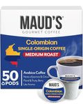 Maud's Colombian Coffee Pods, 50 ct, Single Origin, Medium Roast Coffee in Single Serve Pods – 100% Arabica Coffee, Compatible with Keurig K Cups Maker