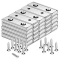TRYMAG Neodymium Magnets 45Lbs, 40 x 13.5 x 5mm Strong Bar Magnets with Countersunk Hole and Steel Capsule, Heavy Duty Industrial Rare Earth Magnets with Screw for Wall Mounting, Pack of 25