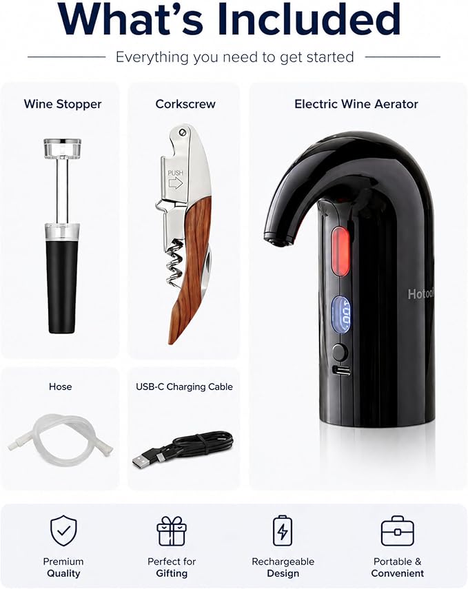 Electric Wine Aerator, Wine Decanter Pump Dispenser Gifts Set,Automatic Wine Aerator Pourer Spout. Wine Dispenser Pump Wine Accessories, Perfect Mothers Day Gifts