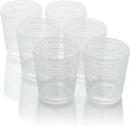 Santa Fe Clear Set of 6 Premium Acrylic DOF Glasses 16 oz – Unbreakable Drinkware with Textured Bubble Design, Dishwasher Safe Tumblers for Indoor & Outdoor Use