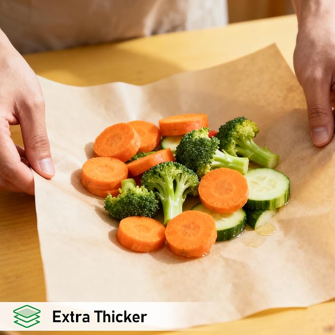 EcoDispose Non-Stick Precut Parchment Paper Baking Sheets Half Pan liner for Bake (12-3/16" x 16-3/8",Unbleached,100PCS)