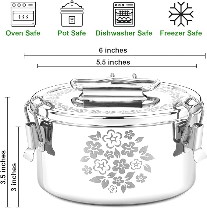 Stainless Steel Flanera (Laser Design), 6 x 6 x 3.5 Inches Flan Pan, Capacity 38 fl. oz, Compatible with Instant Pot 3qt, Molde Para Flan