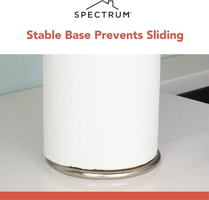 Spectrum 41078 Diversifies Designs Paper Towel Holder, 2 Ounce, 1 Count, Satin Nickel