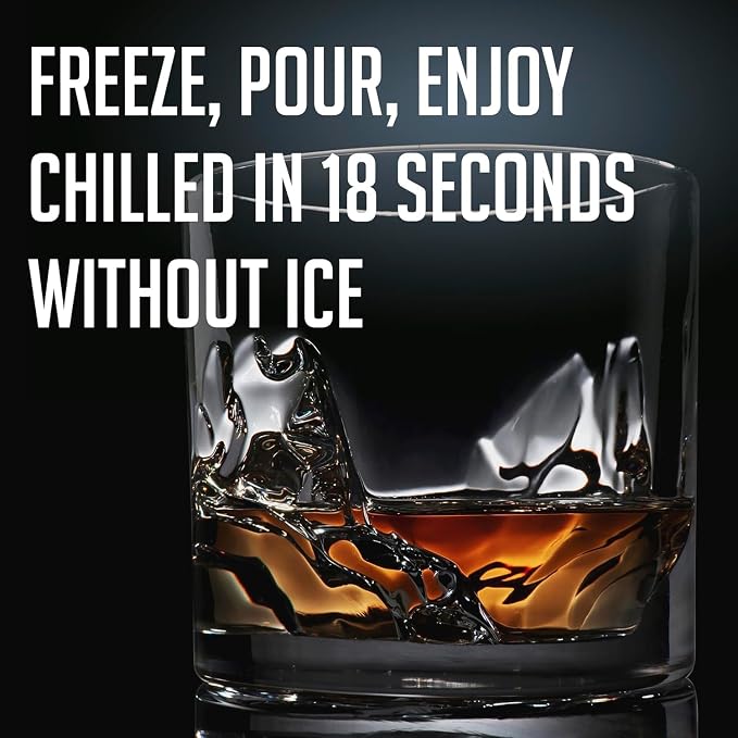 LIITON Grand Canyon Heavy Crystal Whiskey Glasses Gift Set of 2, Thick Freezable Bourbon Glass 1lb Each, Premium Whiskey Gifts for Men, Frozen Crystal Chills Cocktails Collins Glass, 10 oz