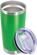20 oz Tumbler Coffee Travel Tumblers Bulk with Lid Stainless Steel Double Wall Vacuum Insulated Mug Powder Coated Cups fit Car Cupholder for Hot and Cold - Green, 1Pack