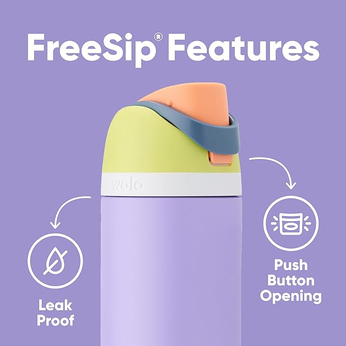 Owala FreeSip Insulated Stainless Steel Water Bottle with Straw for Sports and Travel, BPA-Free, 32-oz, Summer Sweetness & 2-in-1 Water Bottle and Straw Cleaning Brush, Smokey Blue