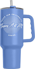Logo Brands NCAA Texas A&M Aggies Retro Script Arctic 40 oz Tumbler with Handle - Stylish Everyday Use Powder Coated-Stainless Steel with Straw- Keeps Cold For Hours