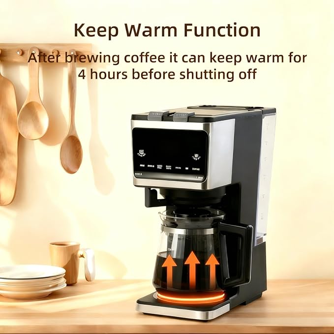 3 in 1 Single Serve Coffee Machine,12-Cup Programmable Coffee Machine,Compatible with Kcup Pods,Ground Coffee,Coffee Pods, Iced Tea, Iced Coffee Function,Black