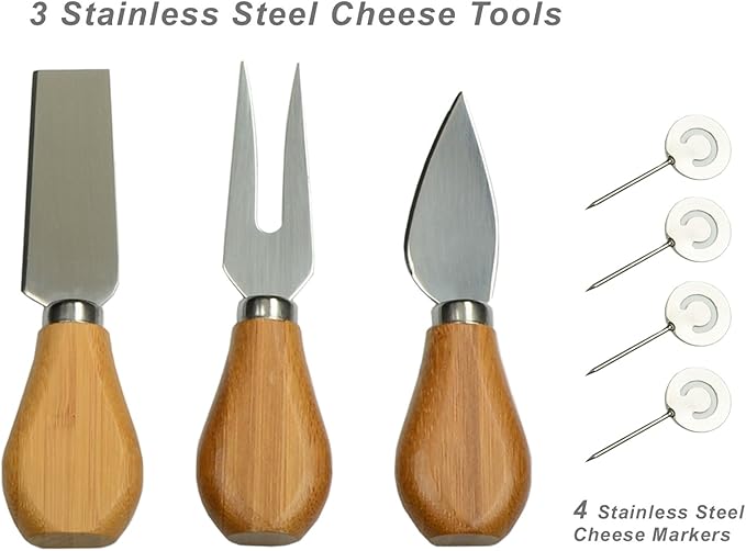 NCAA Clemson Tigers Officially Licensed Bamboo Cheese/Charcuterie Board with Knife Set & Cheese Markers by Picnic at Ascot