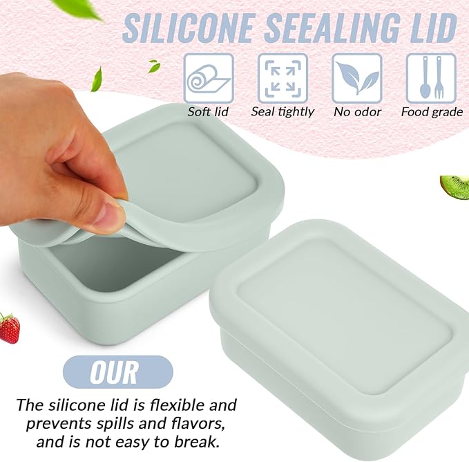 Teenyyou 6 Packs 1 Cup Silicone Soup Freezer Molds with Lid Silicone Soup Freezer Trays Rectangle Reusable Food Preserving Tray Freezing Sauces Stews(Multiple Color)