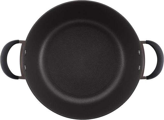 Circulon Symmetry Hard-Anodized Nonstick Induction Casserole Pan with Lid, 5.5-Quart, Black