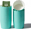 Restaurantware Baking Cups 200 Pack of 10 oz Paper Cupcake Liners Greaseproof Scalloped Oven-Safe Elegant Dessert Muffin Cups Disposable for Parties