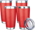 20oz Tumbler with Lid Stainless Steel Insulated Tumblers Travel Coffee Tumbler Bulk Double Wall Vacuum Insulated Water Cup Gifts for Christmas Women Men Her Him Home Office(Red, 4pack)
