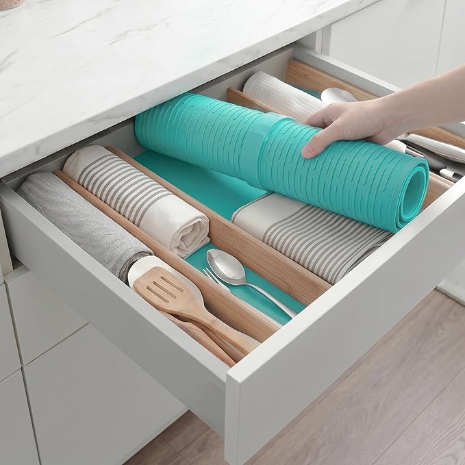 MicoYang Silicone Dish Drying Mat for Multiple Usage,Easy clean,Eco-friendly,Heat-resistant Silicone Mat for Kitchen Counter or Sink,Refrigerator or Drawer Liner Mint 2XL 24 inches x 18 inches