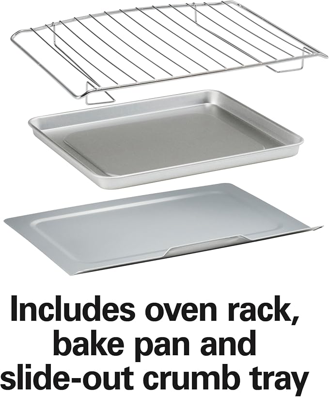Hamilton Beach Countertop Toaster Oven & Pizza Maker Large 4-Slice Capacity, Stainless Steel (31401)