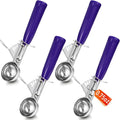 Reallnaive 4 Pcs Release Cookie Scoops Ice Cream Scooper with Trigger Release Portion Scoop Stainless Steel for Portion Control, Baking Food, Cookie Dough (0.75 oz,Purple)