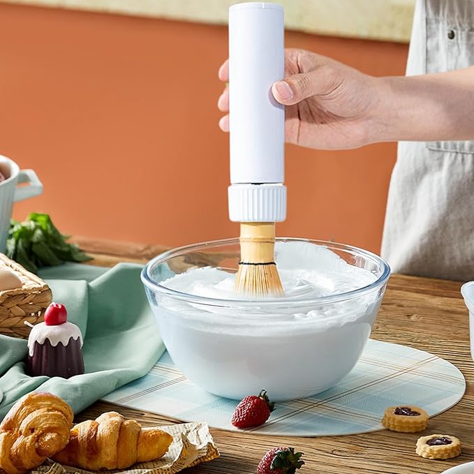 Electric Frother - Handheld Rechargeable Blender for Creamy Drinks, Durable Stainless Steel Whisk with Easy Grip Design, Eggs Stirrer for Coffee Latte Milk Cappuccino Hot Chocolate Picnic Kitchen Home