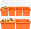 Silicone Freezer Molds for Soup with Lid, 1-Cup & 2-Cup Large Ice Cube Trays Food Storage Containers for Meal Prep, Freeze 500mL/250mL/125mL Portions – 2 Pack