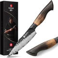 XINZUO 5.6 inch Paring Petty Knife,High Carbon 67 Layers Damascus Steel Fruit and Vegetable Small Kitchen Utility Knife,Burnt Wood Handle