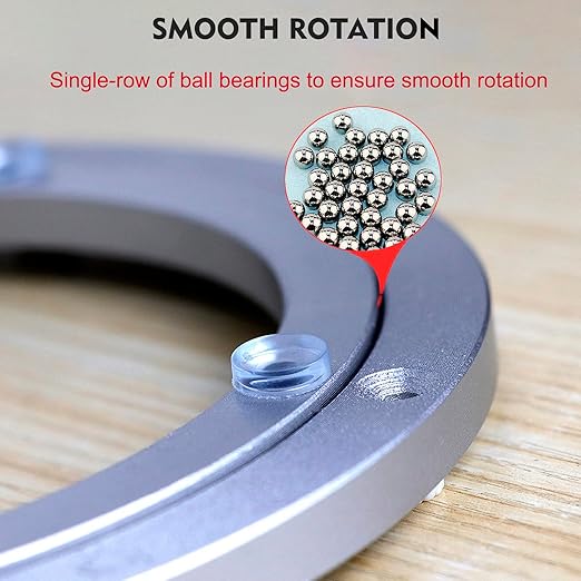 Aluminium Alloy Turntable Bearing, Heavy Duty Swivel Turntable Lazy Susan Rotating Bearing Turntable Round Dining Table Smooth Swivel Plate Hardware (450mm - 18inch)