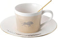 Old Craftsmen's Coffee Cup and Saucer Sets 8.45oz Unique Dynamic Mirage Reflection Tea Cup Luxury Porcelain Mirror Ceramic Mug Gifts for Cappuccino Espresso 250ml Lion