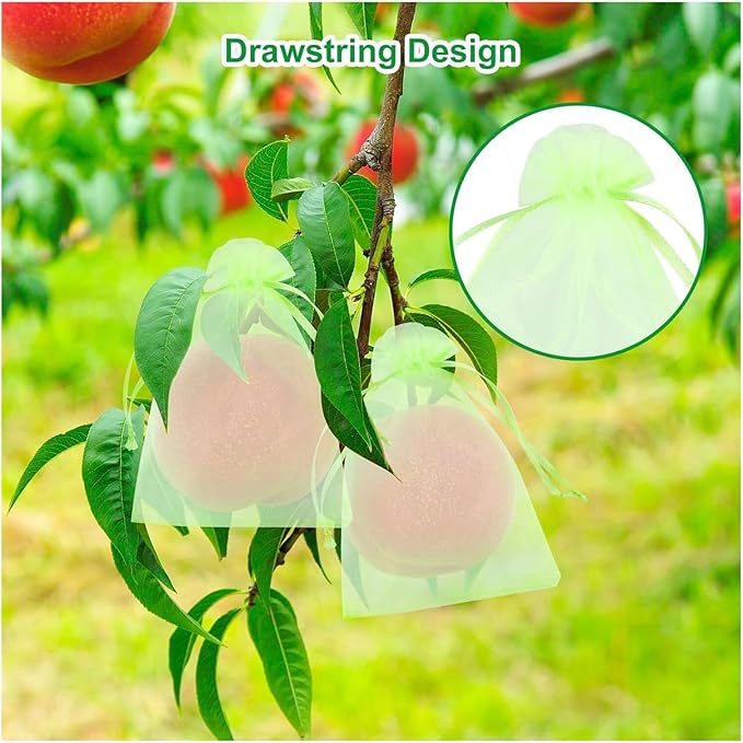 100pcs Fruit Protection Mesh Bags Strawberry Mesh Bag Vegetable Netting Cover Gardening Tool(10x15cm)