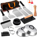 Joyfair Griddle Accessories Kit for Blackstone - 18Pcs, (PP Handle) | Flattop Grill Accessory Tools Set with Stainless Steel Spatula Turner, Basting Cover, Smash Burger Press for BBQ Cooking