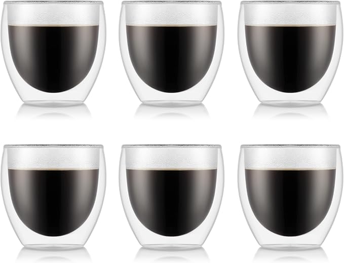 Bodum Pavina 2-1/2-Ounce Double Wall Espresso/Shot Glass, Set of 6