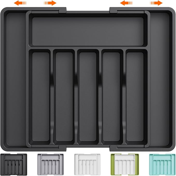 Lifewit Silverware Drawer Organizer Expandable Cooking Utensil Tray
