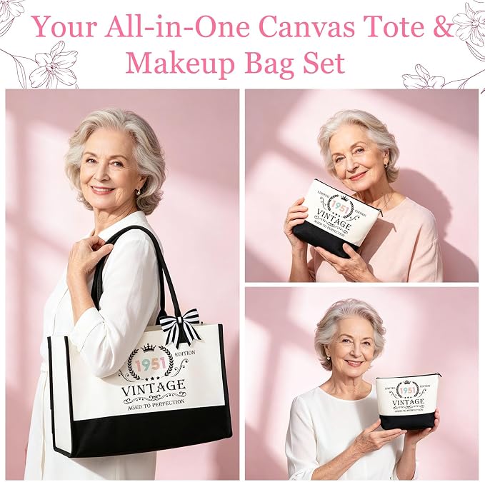 75th Birthday Gifts for Women, Vintage 1951 Happy 75th Birthday Gifts Basket for Women Unique Gift Ideas for 75 Year Old Female, Mom, Wife, Grandma, Thoughtful Birthday Gift Turning 75 Year Old