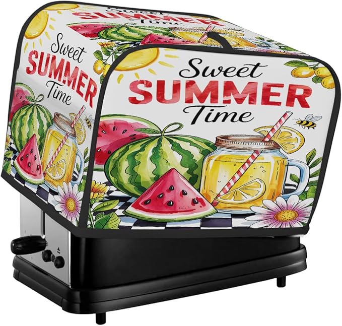 Summer Watermelon Colorful 4 Slice Toaster Cover Dust And Fingerprint Bread Maker Cover Bakeware Protector Washable Appliance Covers Kitchen Accessories For Home Kitchen Women Gift