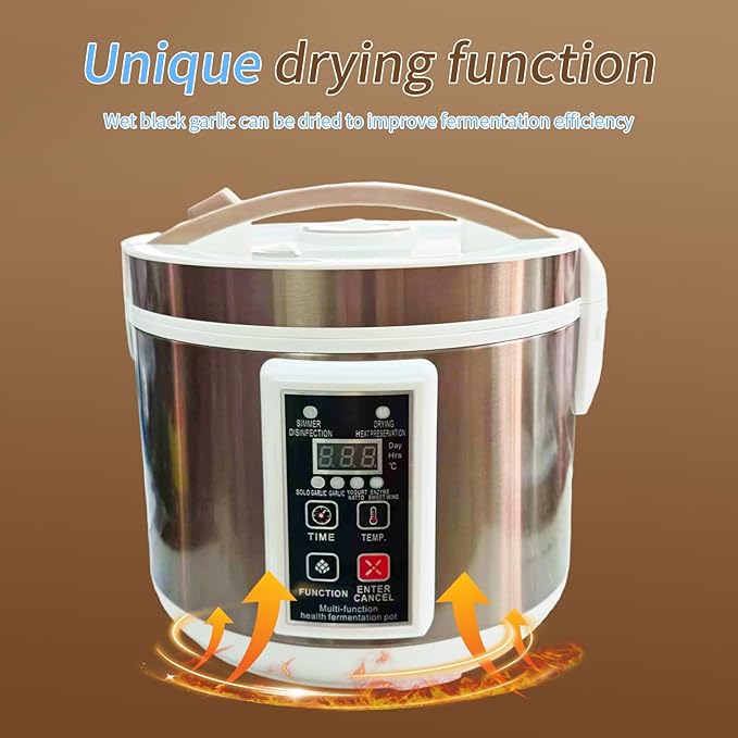 5L Black Garlic Fermenter,Yogurt Maker with Adjustable Temperature & Time Control, Automatic Intelligent Control Garlic Fermenter Natto, Yogurt, Kimchi, Wine Fermenter Machine