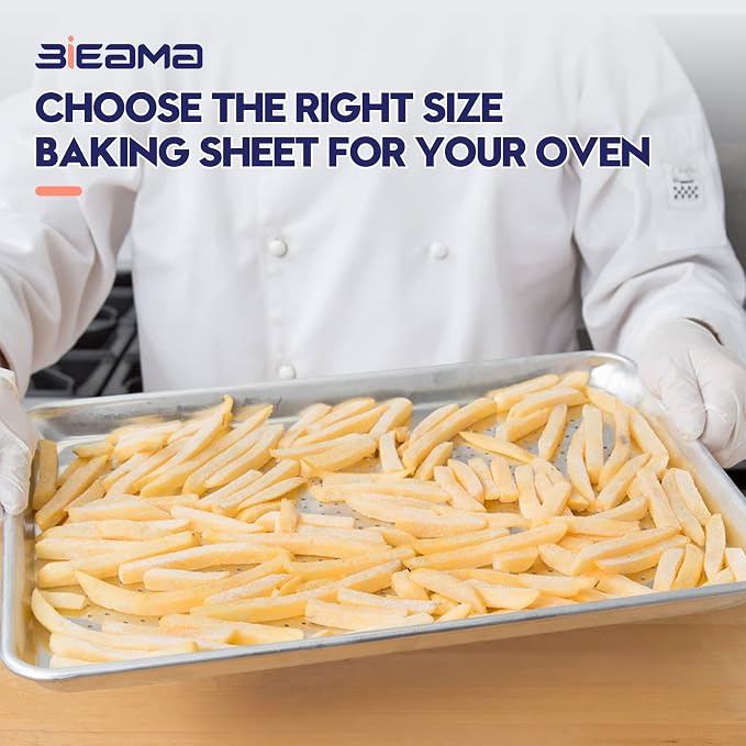 BIEAMA 12 Pack Perforated Full Size 26" x 18" Baking Sheet Pan | Aluminum Commercial Bakery Equipment Cookie Sheets, NSF Approved Baking Tray