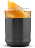 Elevated Craft Hybrid Rocks Glass Premium Vacuum Insulated Steel Base with Removable Insert - 12oz Cocktail Glass, Double Old Fashioned Lowball for Margaritas, Bourbon, Whiskey - Gunmetal Black