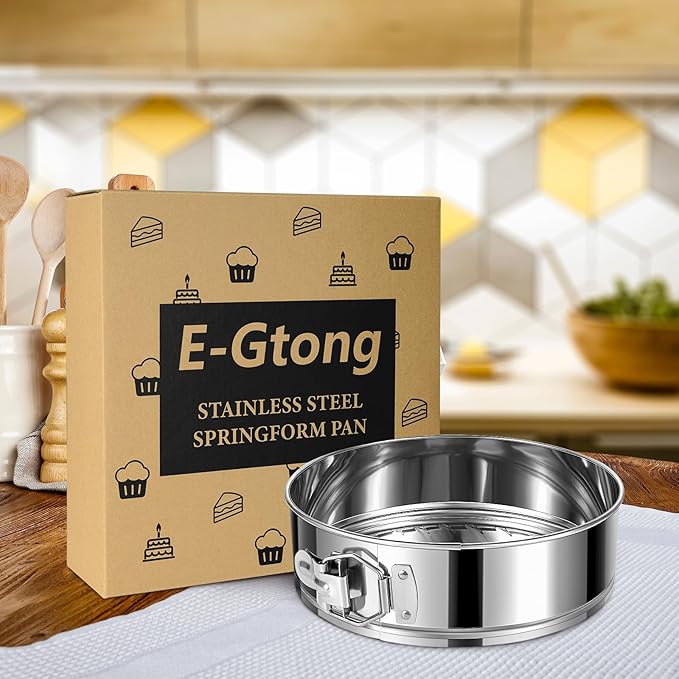 9 Inch Springform Cake Pan, 304 Stainless Steel Springform Pans, Leakproof & Nonstick Cheesecake Pan with Removable Bottom, Round Spring Form Cake Pan For Baking