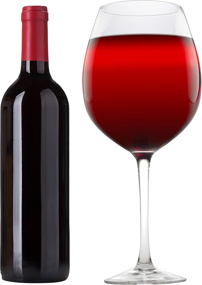 Oversized 33.5oz Wine Glasses (2 Pack) - Holds a Full Bottle of Wine - Made of Hand-Blown Glass NOT Plastic - XL Glassware Fun for Charcuterie Boards, Bachelorette Trips & Weddings - Mothers Day Gifts