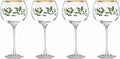 Lenox Drinkware, Holiday 4-Piece Wine Balloon Glass Set, Set Of 4, 14 Fl Oz Capacity, Made From Glass, Festive Red Christmas Design, Hand Wash Only, Christmas Decorations, Winter Decor (4 Piece)