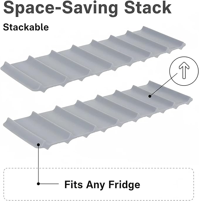 2-Pack Stackable Refrigerator Wine Rack Maximize Fridge Space with This Wine Bottle Holder; Organize Cans & Beverages Efficiently Using This Durable Fridge Organizer for a Clutter-Free Kitchen