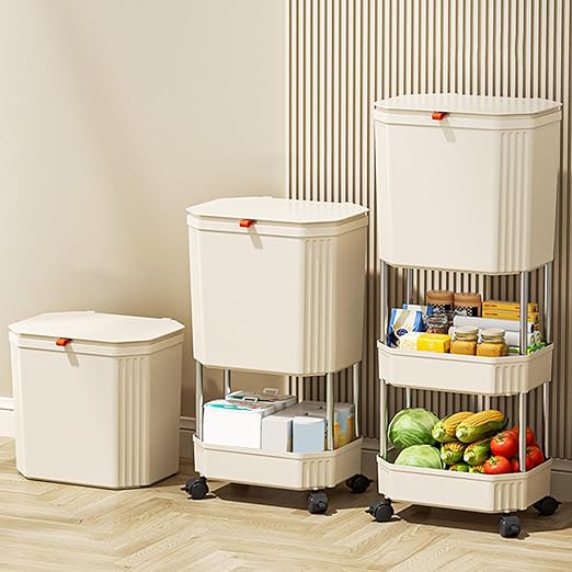 Mounting Kitchen Trash Holders Storage Shelf Garbage Holders ClutterFree Countertop for Apartment Space Saving Trash Bin Organizers