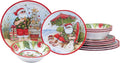 Certified International Santa's Wish Melamine 12 Piece Dinnerware Set, Service for 4