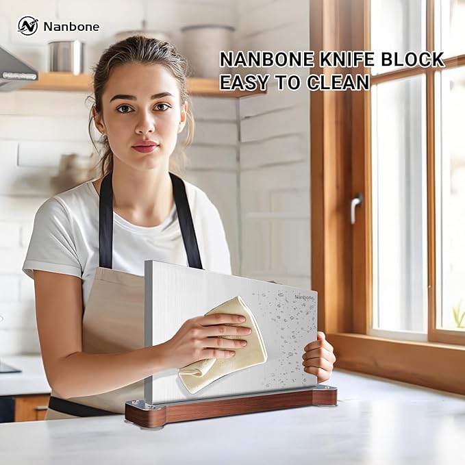 Magnetic Knife Block Without Knives Large Double Side Magnetic Knife Holder Stand with Strong Magnet, Stainless Steel Knife Storage Organizer for Kitchen Counter Knife Rack Three Magnet Strip